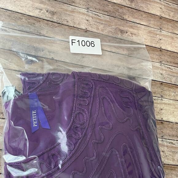 Catherines Maggie Barnes Jacket 14P 16P Artsy Aztec 3/4 Sleeve Lined Purple - Picture 11 of 11